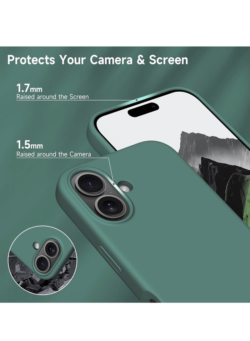 ELTRAZONE Case Compatible with iPhone 16 Plus – Liquid Soft Silicone Shockproof Cover with Microfiber Lining – Full Body Protection & Camera Guard – 6.7-inch (Green, iP 16 Plus) - Image 3