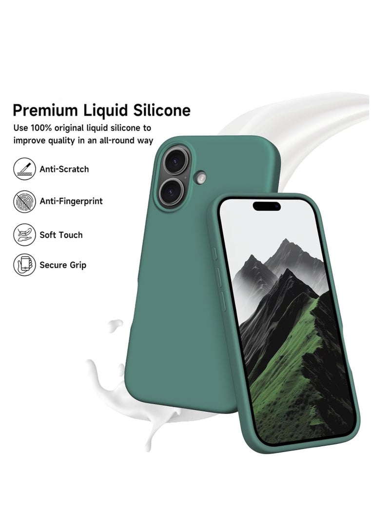 ELTRAZONE Case Compatible with iPhone 16 Plus – Liquid Soft Silicone Shockproof Cover with Microfiber Lining – Full Body Protection & Camera Guard – 6.7-inch (Green, iP 16 Plus) - Image 4