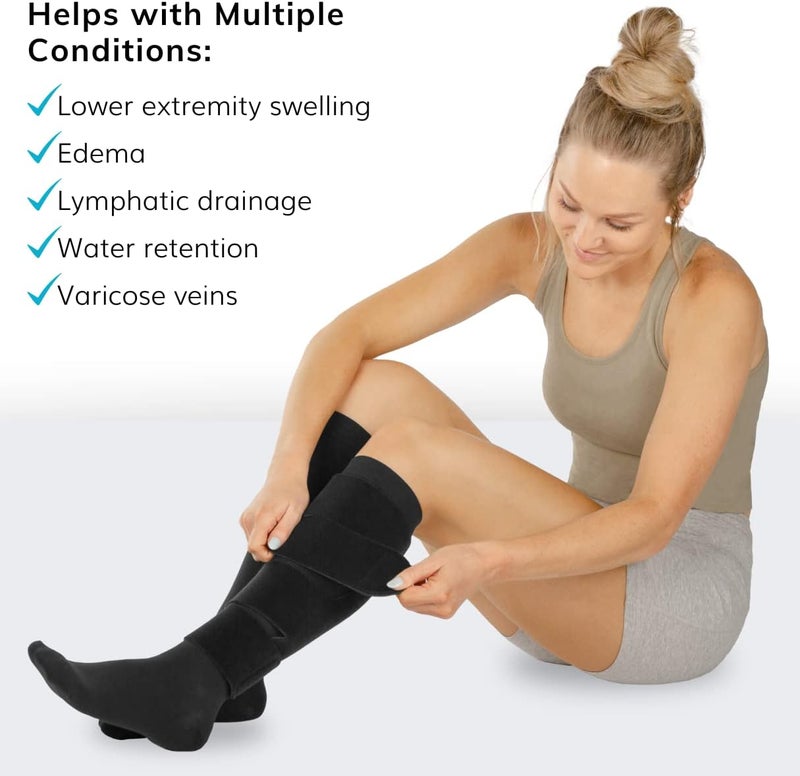BraceAbility Lymphedema Leg Wrap  Swollen Calf Garment Brace for Lower Extremity Edema Swelling Lymphatic Drainage Water Retention Sleeve  2030 mmHg Medical Compression Socks Included L - Image 4