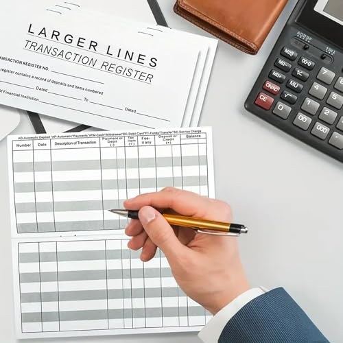 Dayvorax 12 Pack Checkbook Register, Check Registers for Personal Checkbook, 6" × 3", Blank Ledger Transaction Registers for Personal or Business Bank, Saving Account, Deposit and Credit Card, Thick Paper - Image 2