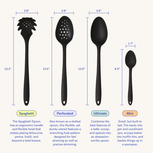 GIR: Get It Right Silicone Spoon - Non-Stick Heat Resistant Silicone Kitchen Spoon for Mixing, Serving, Cooking, and More - 13 Inch, Navy - Image 3