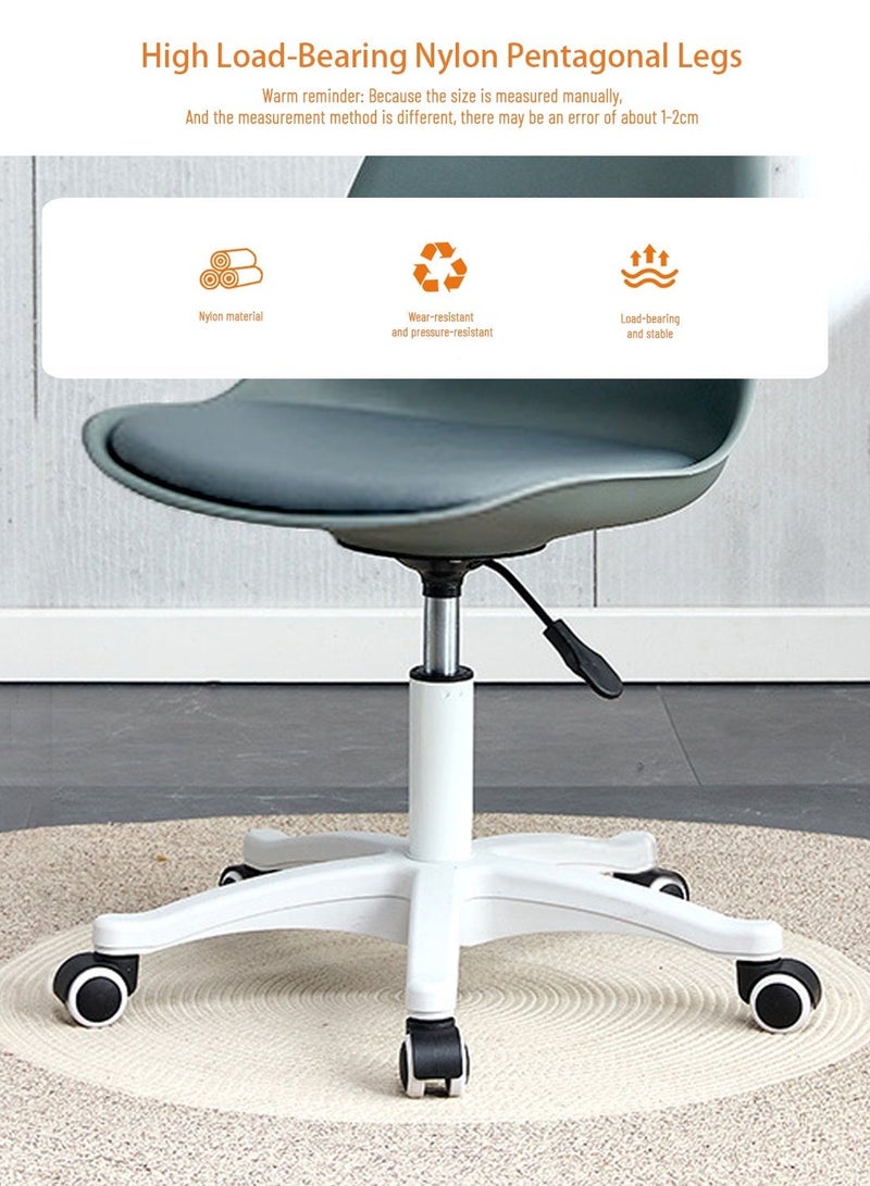 Sinyin Set of 5 Modern Grey Office Chairs with Soft Cushion Seat, Adjustable Height Swivel Desk Chair with Wheels, Nordic Study Chair for Home Office Bedroom Makeup Room - Image 4