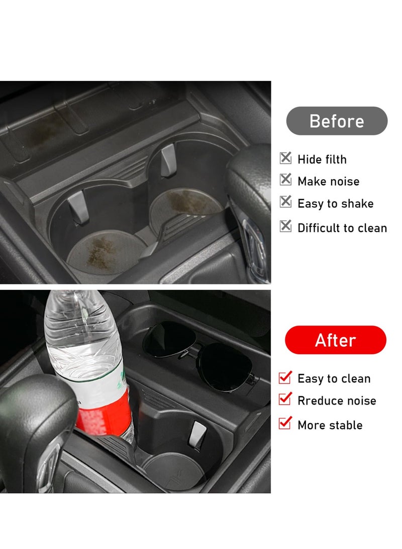 KASTWAVE Center Console Cup Holders Inserts, Compatible with 2023 Mazda CX-50 Cup Holder Insert, Cup Holder Insert Silicone Non-Slip Water Cup Holder for 2023 Mazda CX-50 Accessories, Black - Image 4