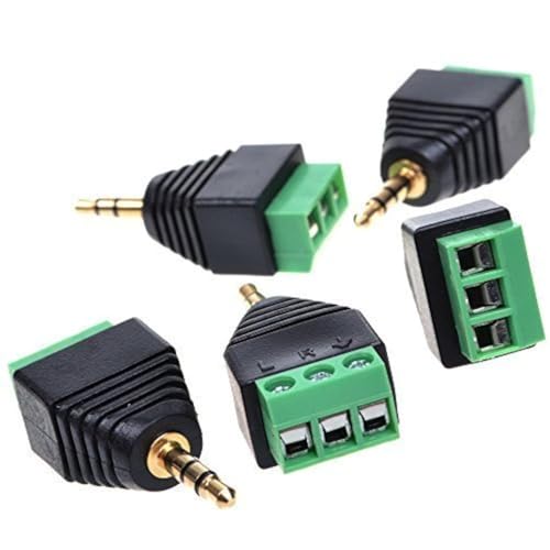 YTYKINOY 5 Pieces 3.5mm (1/8inches) Stereo Audio Male to AV 3-Screw Terminal Female Phoenix Adapter Connector - Image 1