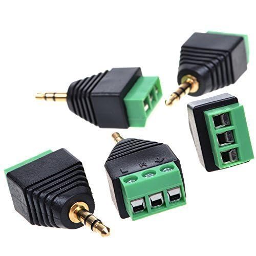 YTYKINOY 5 Pieces 3.5mm (1/8inches) Stereo Audio Male to AV 3-Screw Terminal Female Phoenix Adapter Connector - Image 2
