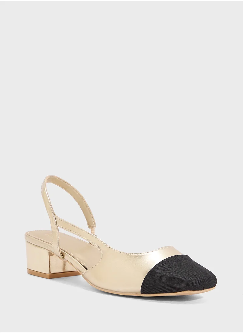 ELLA Block Heeled Slingback  Pump