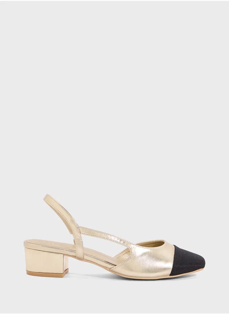 ELLA Block Heeled Slingback  Pump