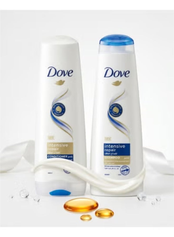 Dove Intensive Repair Duo Set - Shampoo (350ml) & Conditioner (350ml) for Damaged Hair - Image 2