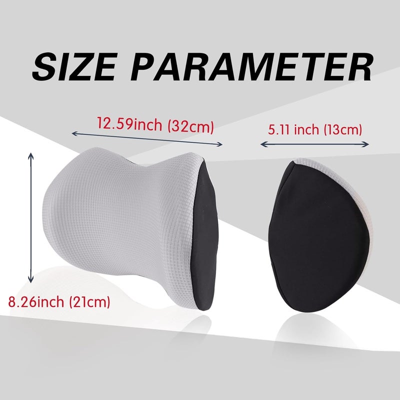 SPRFUFLY Cozy Car Headrest Pillow, Car Pillow for Driving with Adjustable Strap, Breathable Removable Cover & Ergonomic Design - Softness Travel Car Neck Pillow(Moonlight Silver, 1PC) - Image 2
