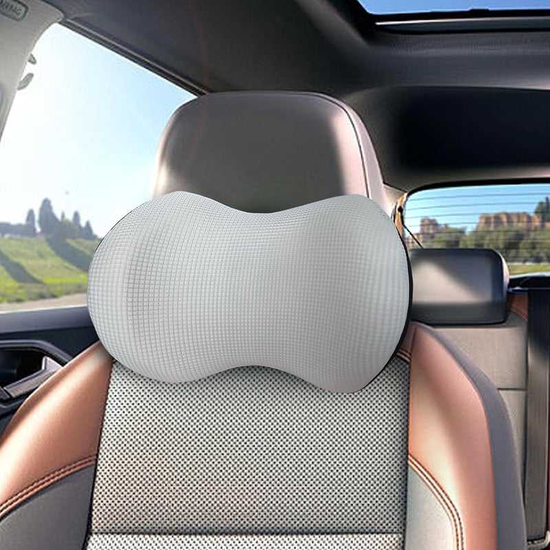 SPRFUFLY Cozy Car Headrest Pillow, Car Pillow for Driving with Adjustable Strap, Breathable Removable Cover & Ergonomic Design - Softness Travel Car Neck Pillow(Moonlight Silver, 1PC) - Image 1