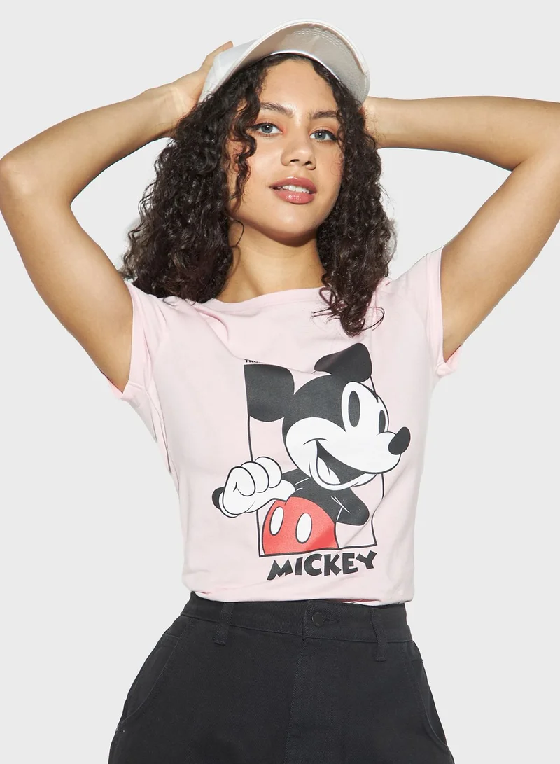 اس بي كاركترز Printed Crew Neck T-Shirt