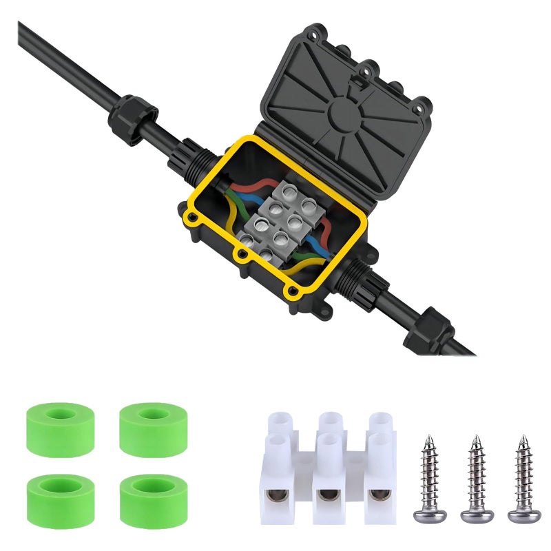 SZFUDIGO Outdoor Waterproof Junction Box PlasticOutdoor Cable Electrical Box Waterproof Open Splice Underground Electrical Junction Water Proof Box2 Way Wire Range 512mm Trailer Junction Box