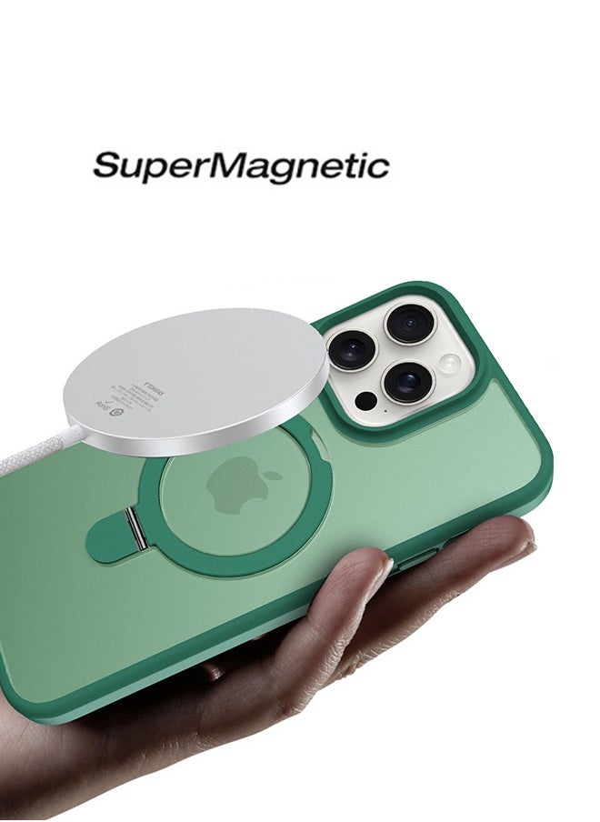Ocean - iPhone 15 Pro Max Magsafe Case with Built-in Stand, Anti-Fingerprint Matte Back, Mil-Grade Anti-Drop Shockproof For iPhone 15 Pro Max Case 6.7 Inch Translucent Blue - Image 1