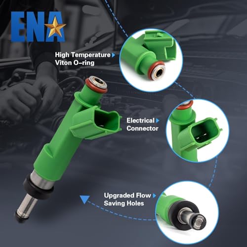 ENA حقن الوقود ENA لـ FJ1069 2320909175 مجموعة من 4 متوافقة مع RAV4 Sienna Venza Scion tC 2.5L 2.7L تويوتا لكزس كامري هايلاندر أفالون ES300h l4 2009 2010 2011 2012 2013 2014 2015 2016 2017 2018 - Image 2