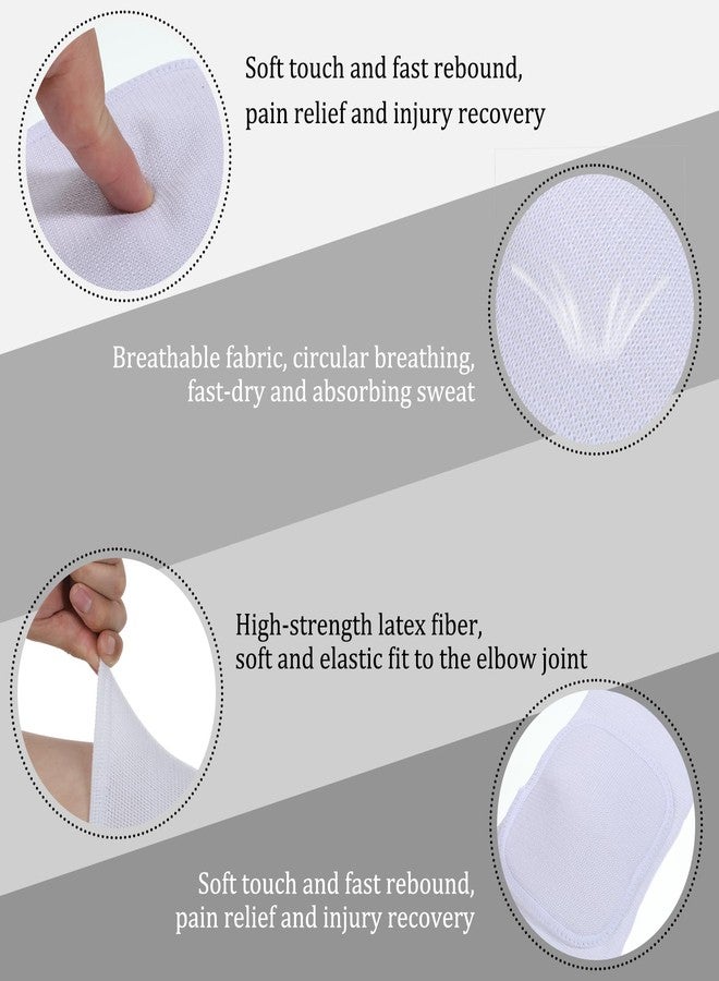JIYIN 1 Pair Elbow Pads with Thicken Sponge Pad, White Breathable Protective Volleyball Elbow Pads Fitness Arm Knee Protector Volleyball Sponge Support for Kids Men Women Elderly - Image 3