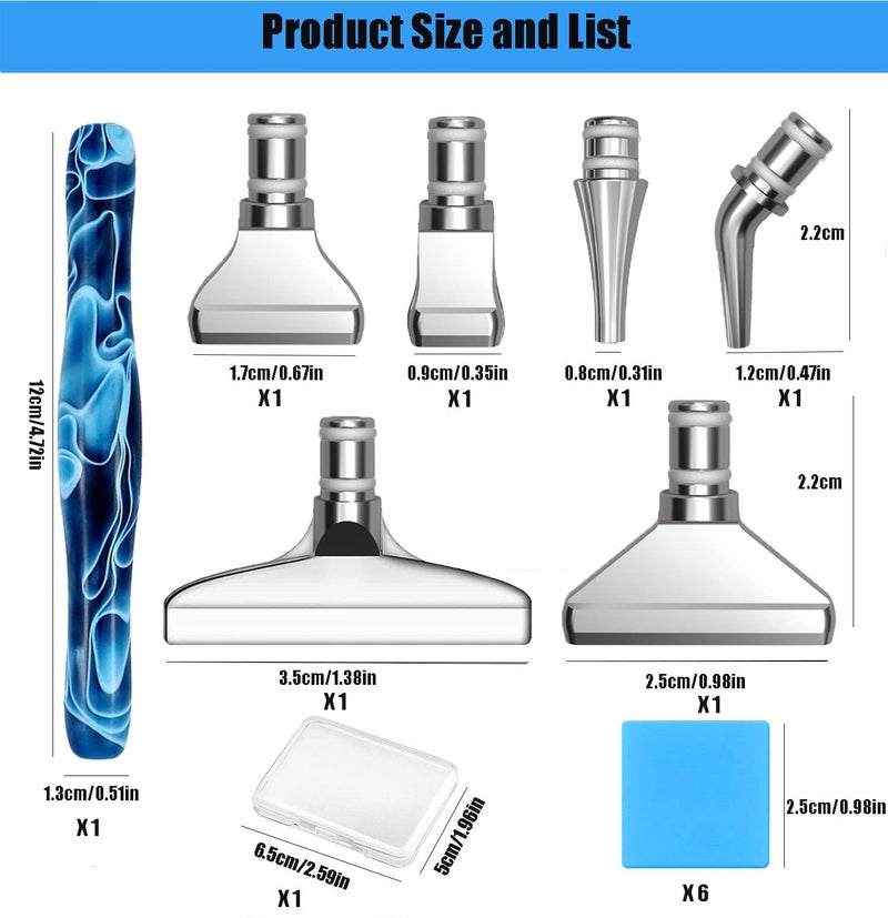 Heyseri Diamond Art Painting Pens, Ergonomic Diamond Painting Drill Pens Tools Accessories, Gem Art Pen Tools with Metal Tips for 5D Craft Nail (Blue) - Image 2