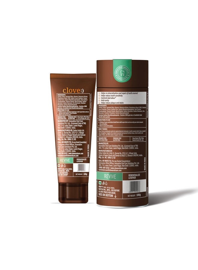 كلوف معجون أسنان ريفايف | إصلاح مينا الأسنان وإعادة تمعدنها | تخفيف حساسية الأسنان | مكافحة أمراض اللثة | خالٍ من التريكلوسان | خالٍ من البارابين | خالٍ من بيروكسيد | عبوة واحدة (100 جرام) - Image 2