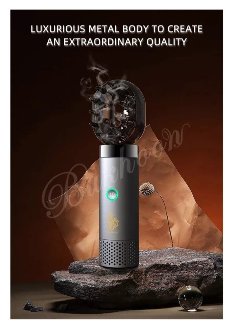 ELTRAZONE أحدث موقد بخور إلكتروني 2 في 1 B20 - موقد بخور عربي - مبخرة خشبية - مزدوجة (فضي) - Image 2