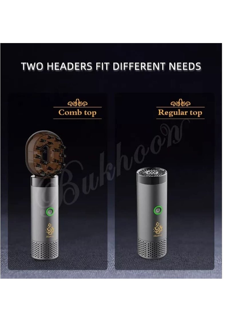 ELTRAZONE أحدث موقد بخور إلكتروني 2 في 1 B20 - موقد بخور عربي - مبخرة خشبية - مزدوجة (فضي) - Image 3