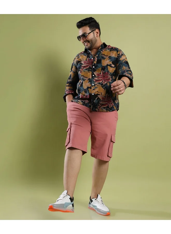 Instafab Plus Men's Multicolour Artistic Flowers Shirt