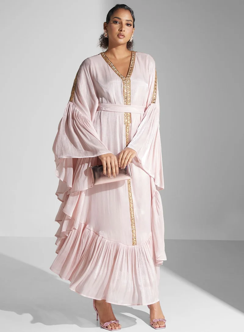 Yaser albik Tiered Ruffle Dress