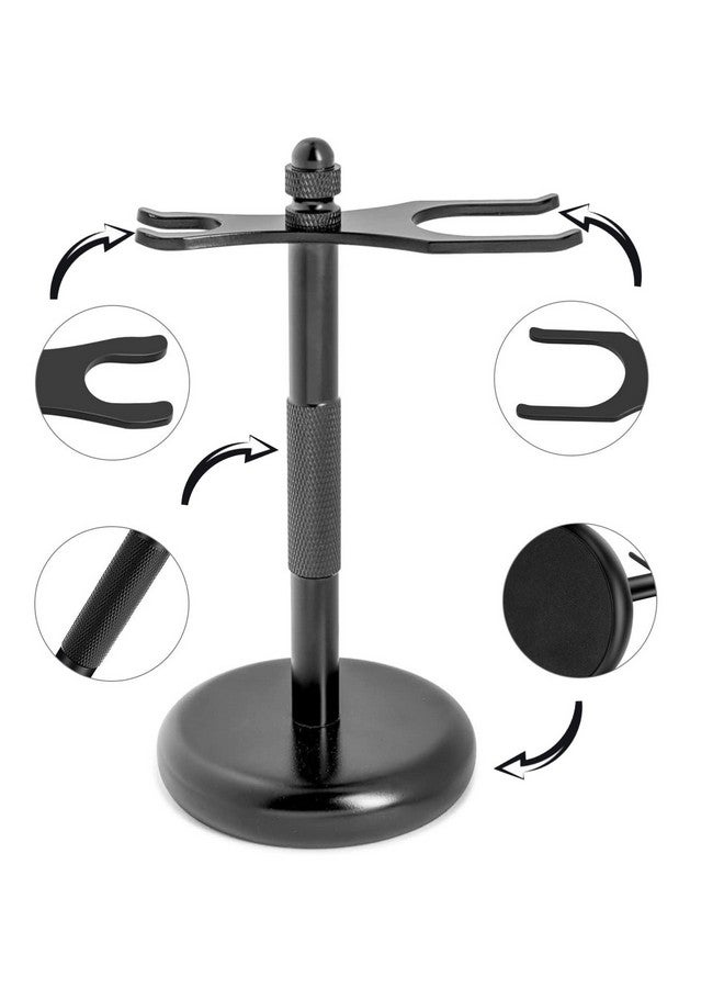 Grandslam Shaving Razor Kit Double Edage Safety Razor 2 Layers Stainless Steel Shaving Mug Shaving Soap Cream Synthetic Shaving Brush Heavy Chrome Shaving Stand Black Shaving Razor Gift For Men - Image 5
