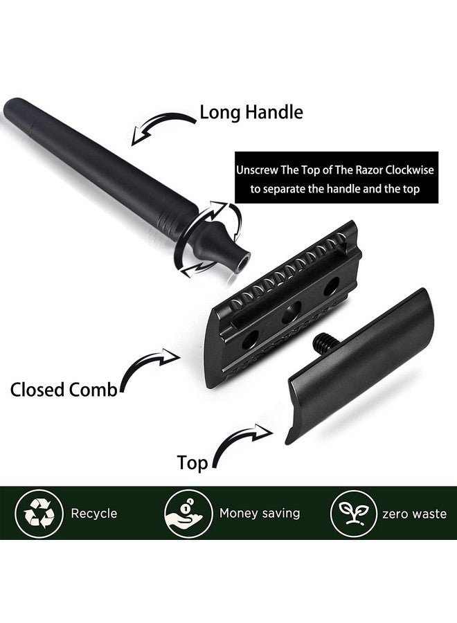 Grandslam Shaving Razor Kit Double Edage Safety Razor 2 Layers Stainless Steel Shaving Mug Shaving Soap Cream Synthetic Shaving Brush Heavy Chrome Shaving Stand Black Shaving Razor Gift For Men - Image 4