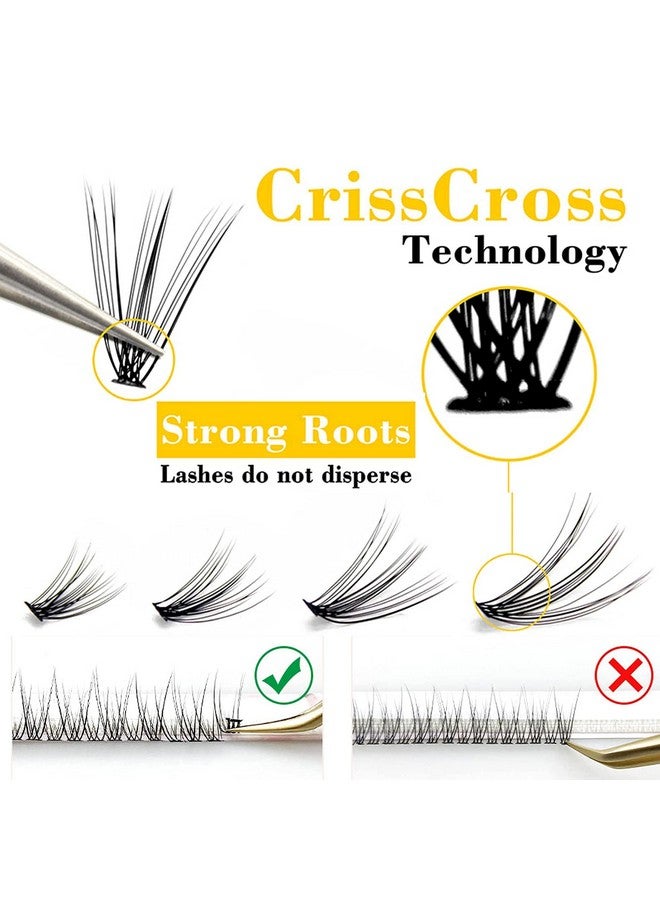 IECILI Individual Lashes Natural Cluster Lashes 240Pcs 9 14Mm Mixed Pack /12 Roots/D Curl /0.07Mm Thickness/Faux Mink Diy Premade Fans Eyelash Extensions (D Curl 10D&20D Cluster Lashes)  - Image 4