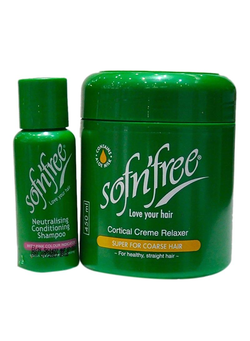 Sofn'free Cortical Creme Shampoo and Relaxer Set 450ml - Image 2