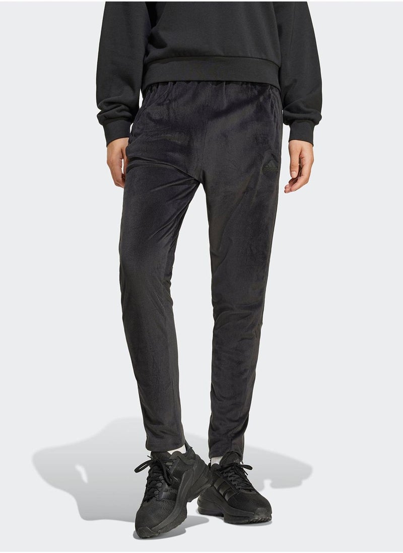 Adidas Tiro Cut 3 Stripe Stretchy Velour Track Pants - Image 1