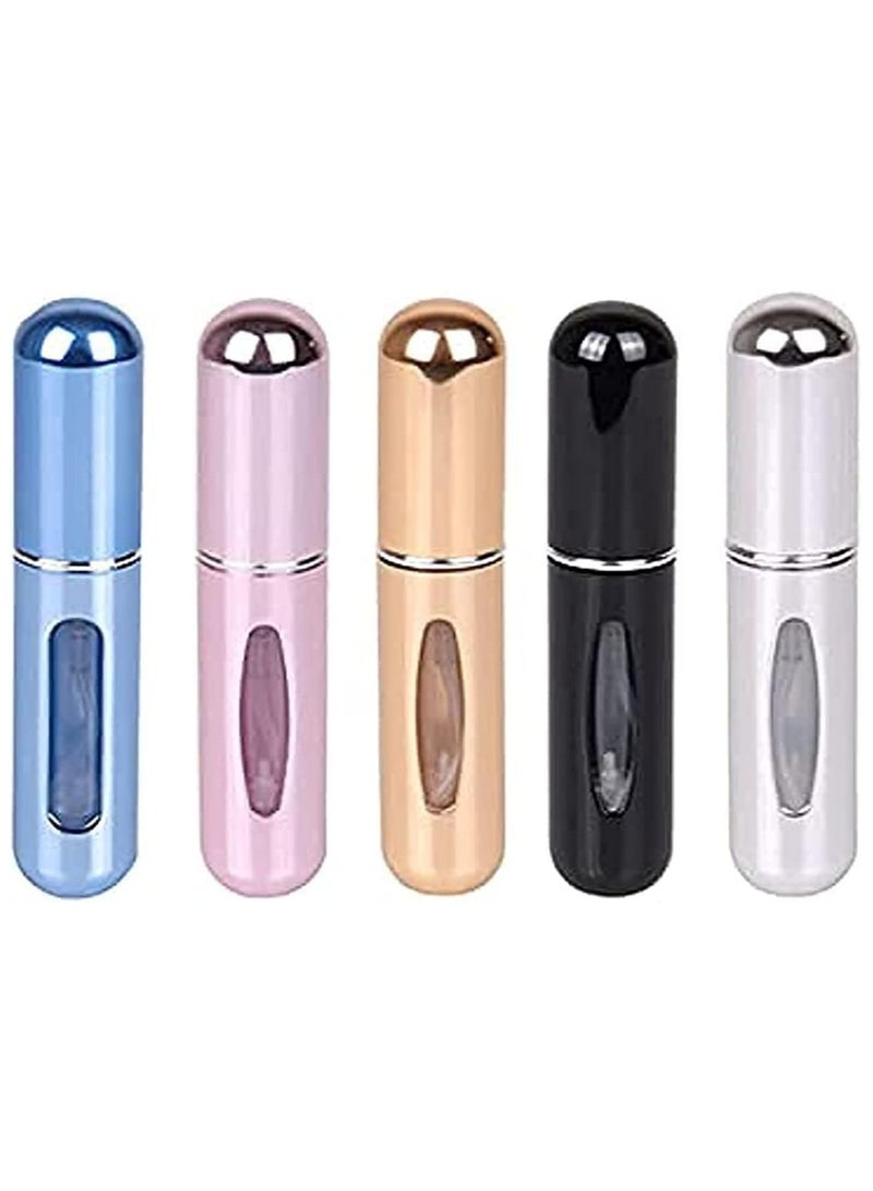 5Pcs Perfume Spray Bottle Set - Portable Mini Refillable Perfume Atomizer Bottle For Travel Spray Scent Pump Case 5 ml (Multicolor) - Image 1