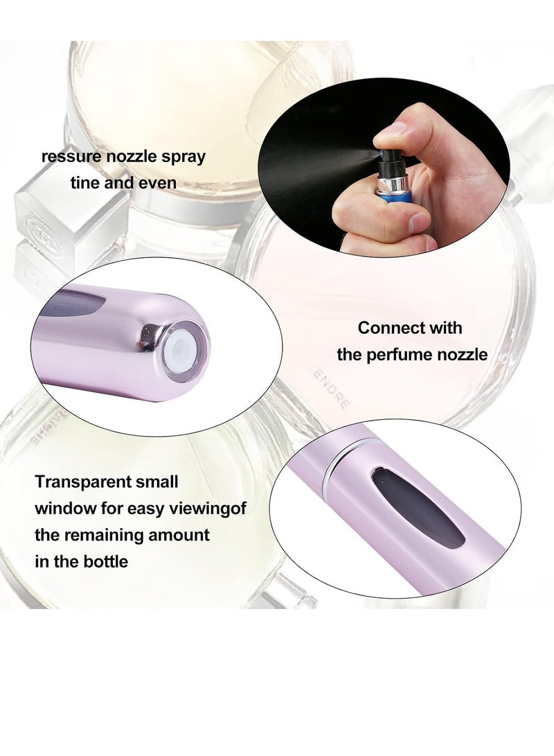 5Pcs Perfume Spray Bottle Set - Portable Mini Refillable Perfume Atomizer Bottle For Travel Spray Scent Pump Case 5 ml (Multicolor) - Image 2