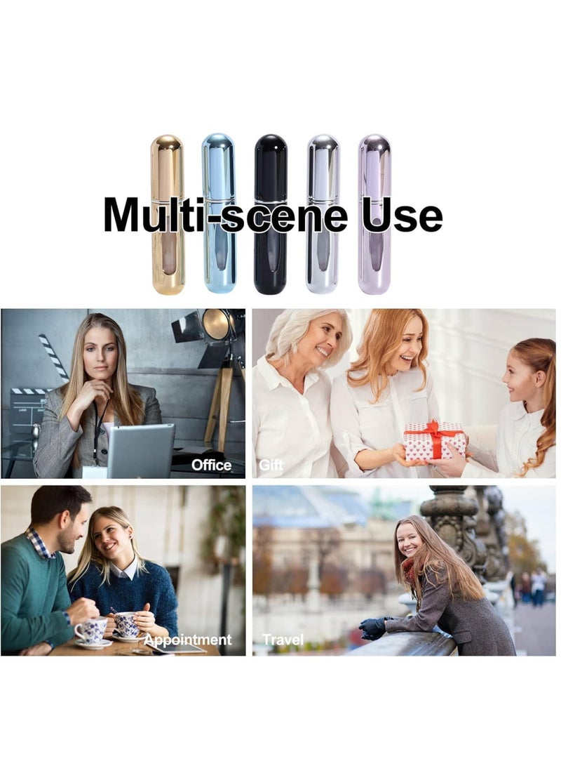 5Pcs Perfume Spray Bottle Set - Portable Mini Refillable Perfume Atomizer Bottle For Travel Spray Scent Pump Case 5 ml (Multicolor) - Image 4