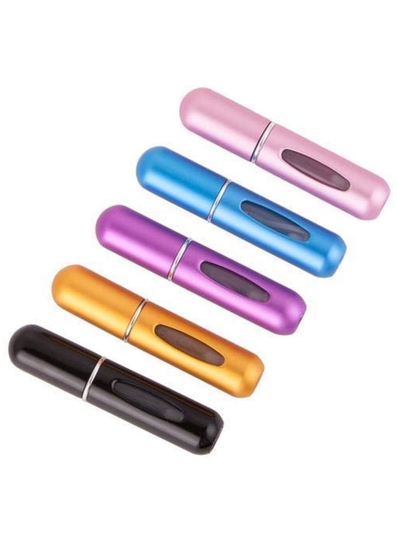 5Pcs Perfume Spray Bottle Set - Portable Mini Refillable Perfume Atomizer Bottle For Travel Spray Scent Pump Case 5 ml (Multicolor) - Image 3