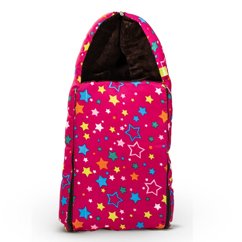 Baybee 3 in 1 Velvet Cotton Baby Bed Cum Carry Bed Printed Baby Sleeping BagBaby BedInfant Portable BassinetNest for CoSleeping Baby Bedding for New Born 06 Months Boy Girl Dark Brown - Image 1