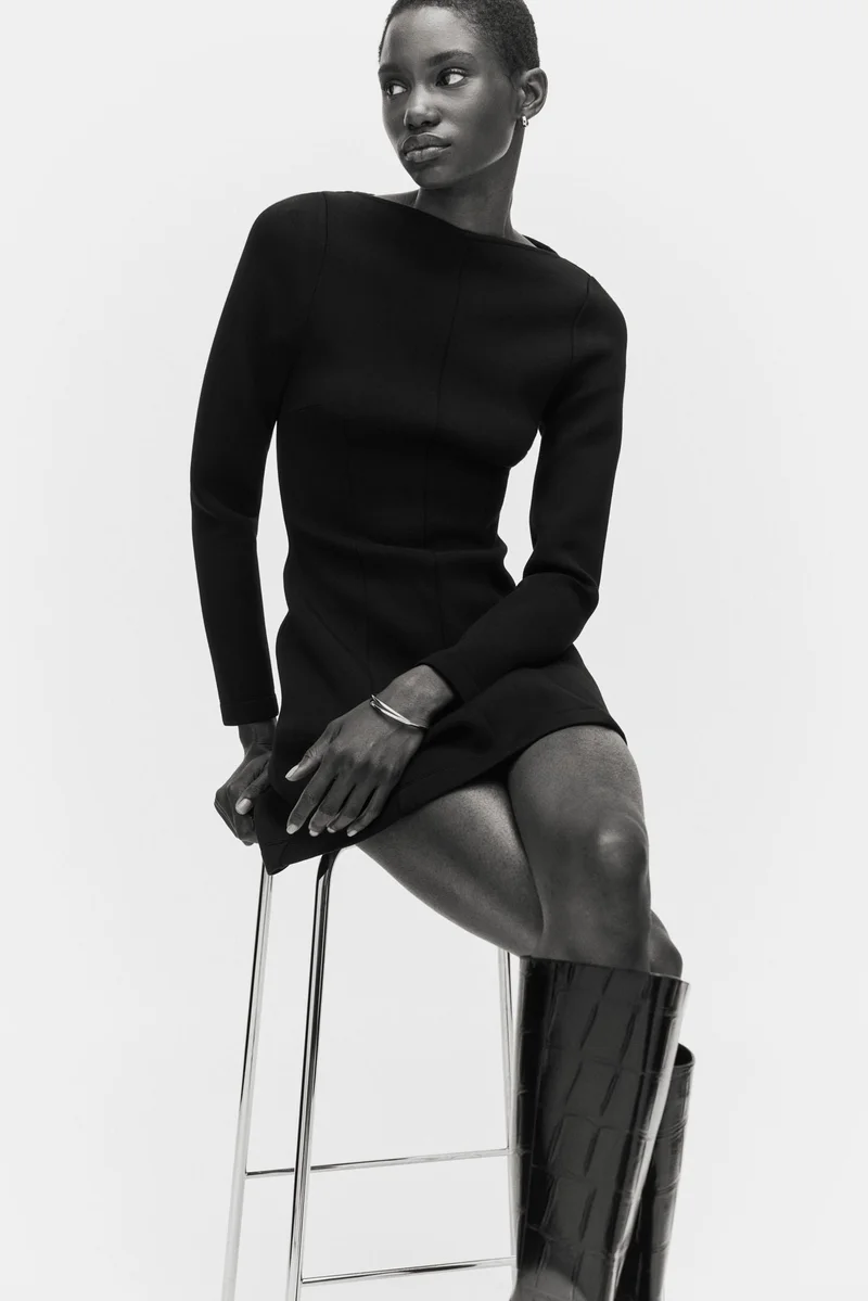 اتش اند ام فستان ميني بقبة واسعة