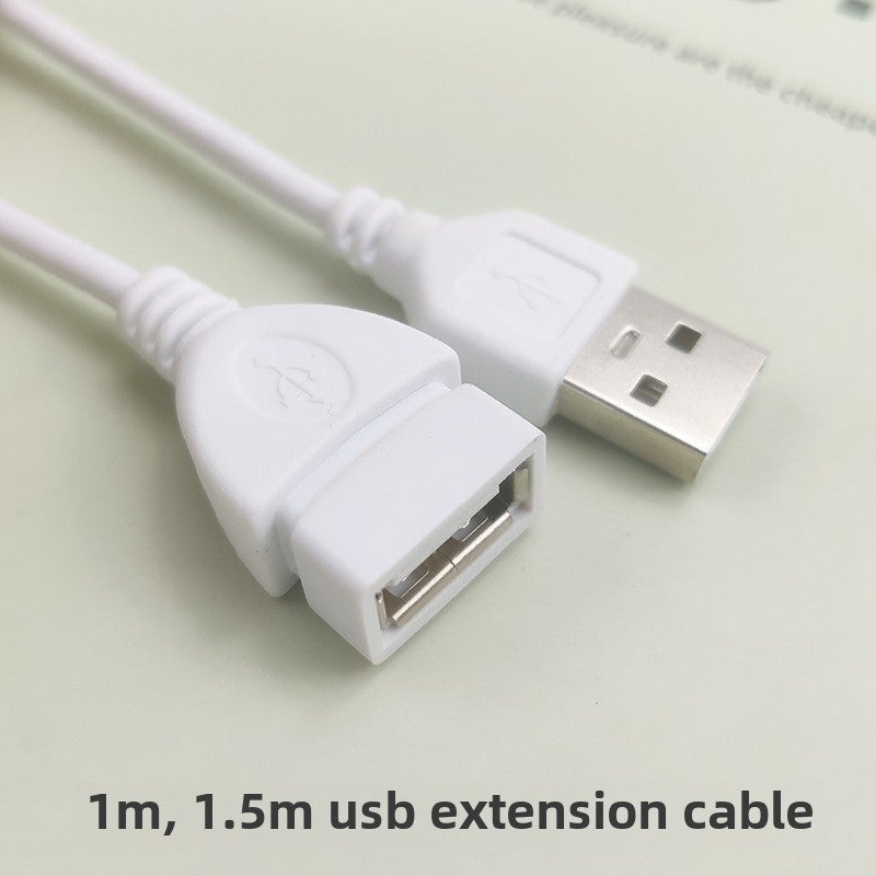 White 1m/1.5m USB Extension Cable Full Copper 1m white (can be data transmission) 