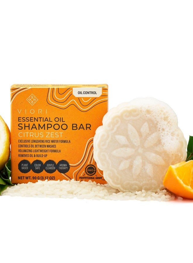 Viori Citrus Zest Essential Oil Shampoo Bar Made With Rice Water Handcrafted All Natural Shampoo Bars Sulfate Free Shampoo - Image 1