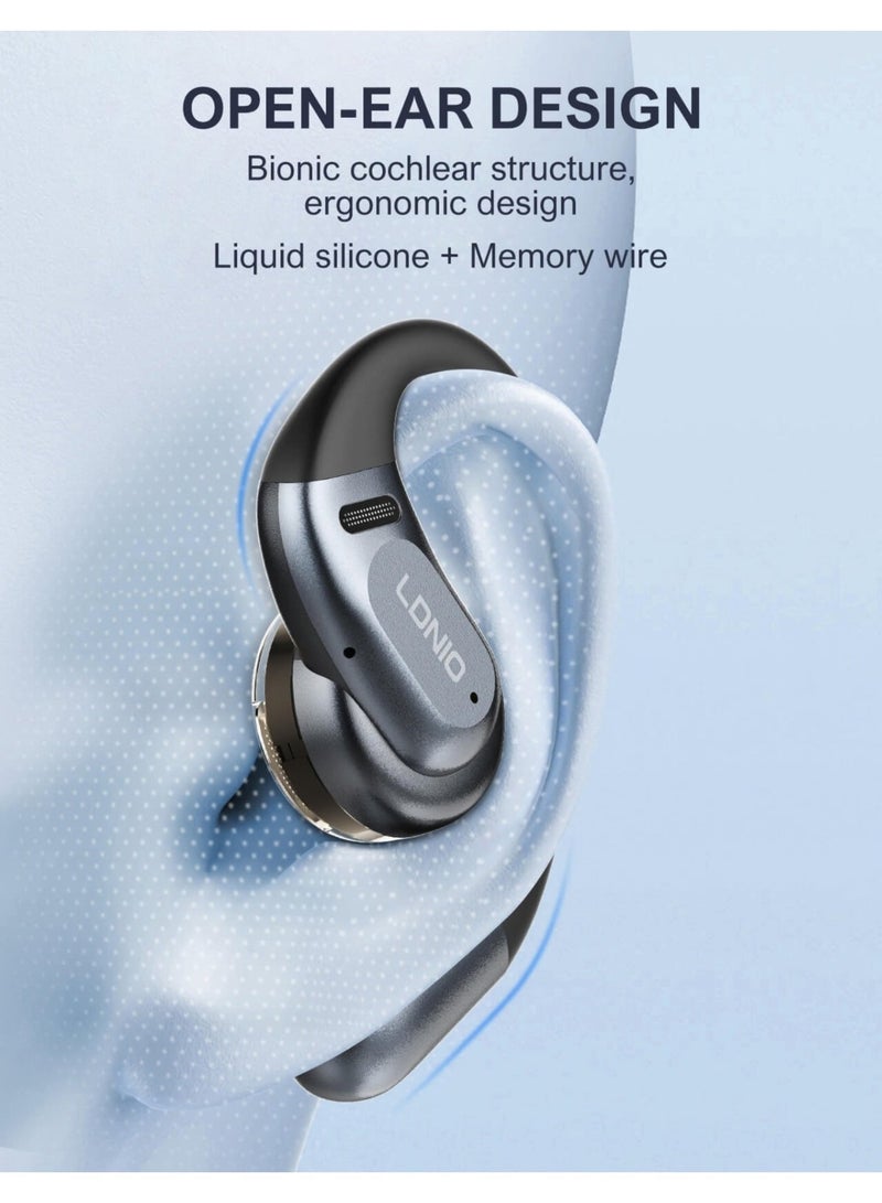 LDNIO Wireless Earbuds Bluetooth Earphones –  ENC Noise Reduction Open Ear OWS Design, 54 Hours Long Battery Life,Mic Touch Control, Low Latency Gaming Headset, HD Stereo Audio, 1000mAh Charging Case, IPX4 Sweat Resistant - Image 5