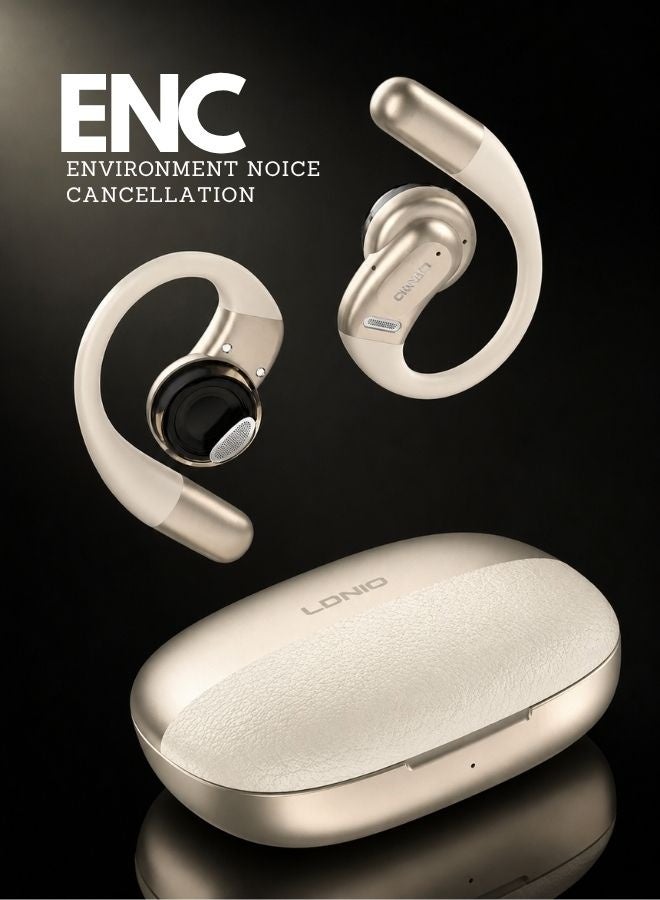 LDNIO Wireless Earbuds Bluetooth Earphones –  ENC Noise Reduction Open Ear OWS Design, 54 Hours Long Battery Life,Mic Touch Control, Low Latency Gaming Headset, HD Stereo Audio, 1000mAh Charging Case, IPX4 Sweat Resistant - Image 1