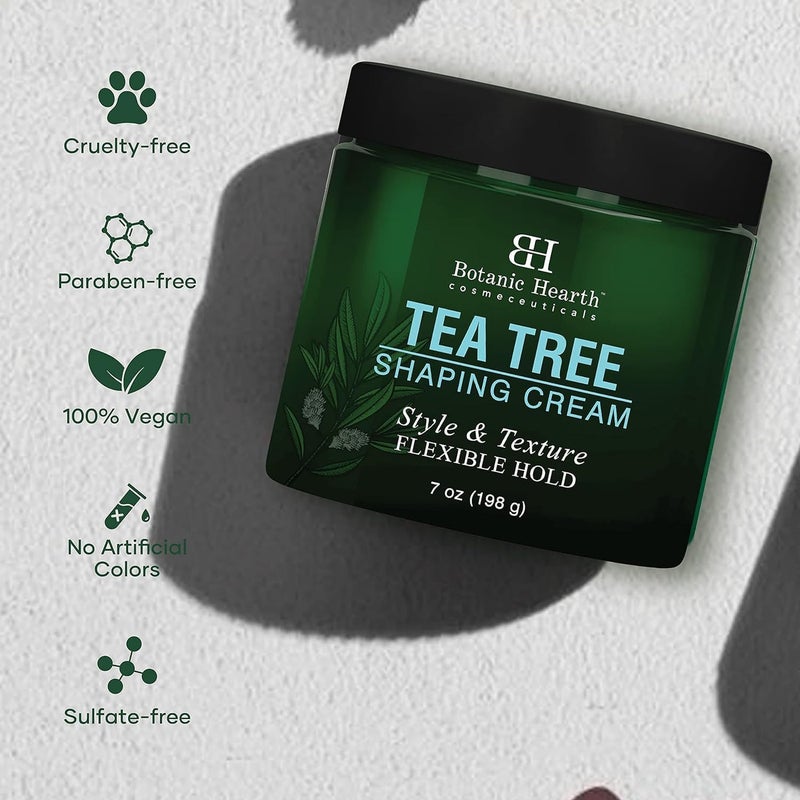 Botanic Hearth Tea Tree Shaping Cream, Hair Styling Cream with Collagen & Biotin | Style & Texture, Strong & Flexible Hold, for All Hair Types | Men and Women | Made in USA | 7 Oz - Image 5