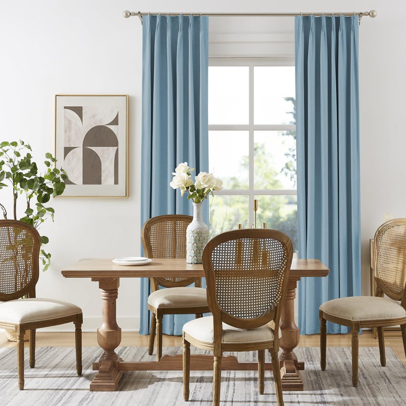DUALIFE Slate Blue Blackout Curtains 96 Inch Long 2 Panels Set Pinch Pleat Drapes for Living Room Bedroom Nursery Thermal Insulated Full Blackout Draperies with Hooks 40" Wx96 L - Image 5