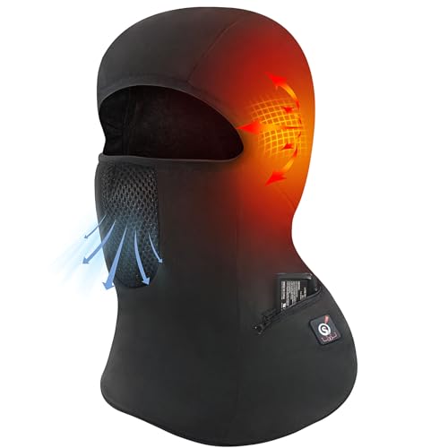 SUNWILL Heated Ski Mask Balaclava for Men & Women, Electric Heated Face Mask,Winter Outdoor Black Windproof - Image 1