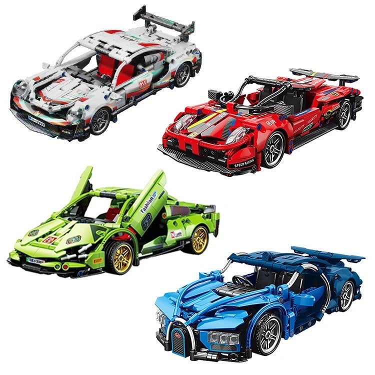 Y&D Motorized Children Games Plastic Sport Car Building Block Bricks Sets Kids Educational Toy Car, Vehicle Building Sets for Boys and Girls - Image 2