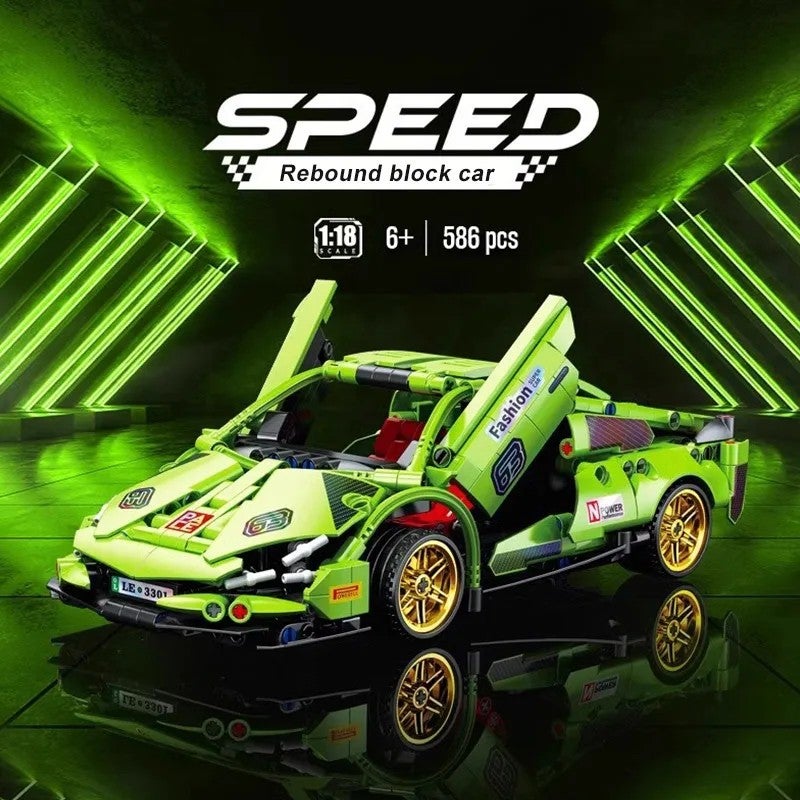 Y&D Motorized Children Games Plastic Sport Car Building Block Bricks Sets Kids Educational Toy Car, Vehicle Building Sets for Boys and Girls - Image 3