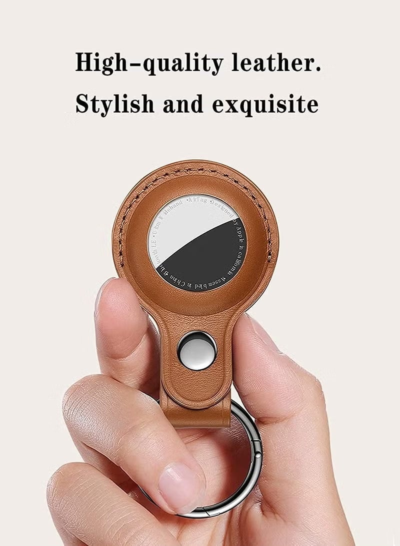 4 Pack Protective Air Tag Case for Apple Airtags PU Leather Keychain Key Ring Anti Lost AirTag Tracker Holder Anti Scratch Air Tags Cover Loop Finder Items GPS Accessories - Image 2