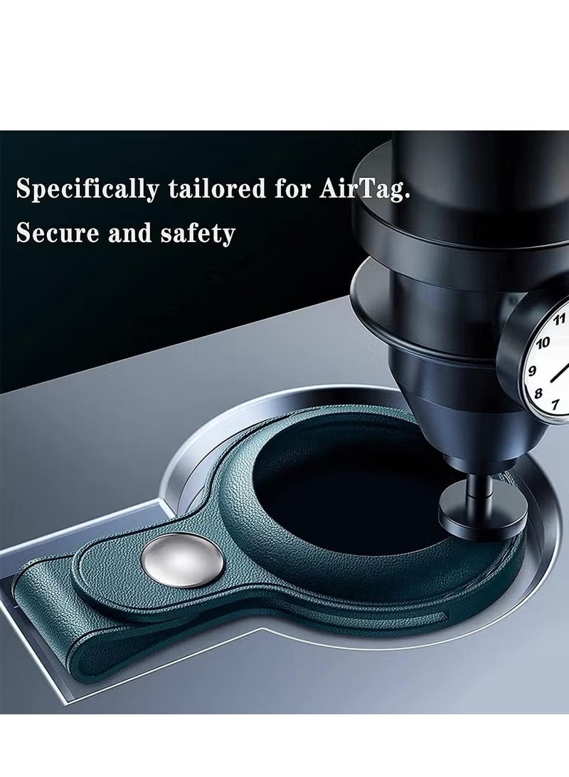 4 Pack Protective Air Tag Case for Apple Airtags PU Leather Keychain Key Ring Anti Lost AirTag Tracker Holder Anti Scratch Air Tags Cover Loop Finder Items GPS Accessories - Image 4