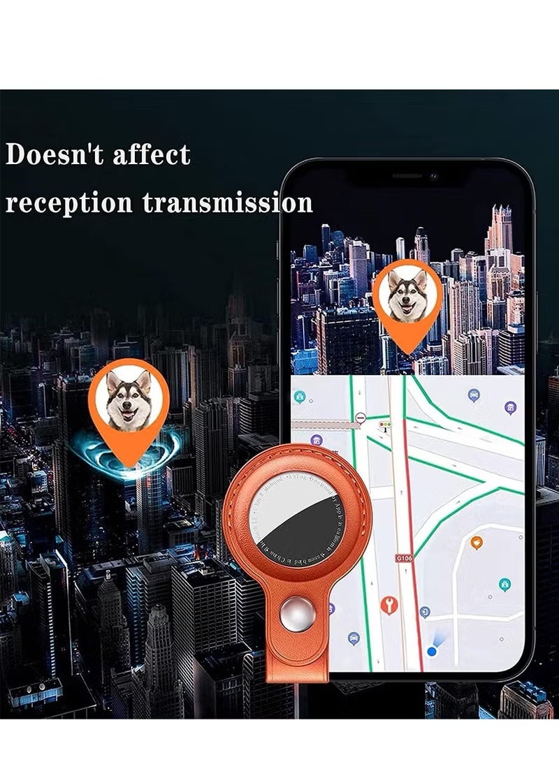 4 Pack Protective Air Tag Case for Apple Airtags PU Leather Keychain Key Ring Anti Lost AirTag Tracker Holder Anti Scratch Air Tags Cover Loop Finder Items GPS Accessories - Image 3