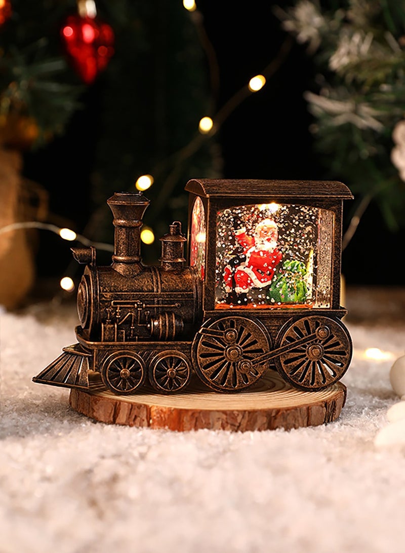 VUCATIN هدايا حفلات عيد الميلاد، هدايا تذكارية، زينة قطار مملوءة بالماء، كرات كريستال LED (سانتا كلوز) - Image 1