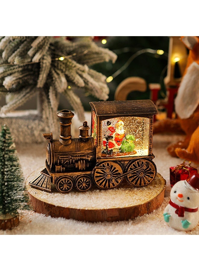 VUCATIN هدايا حفلات عيد الميلاد، هدايا تذكارية، زينة قطار مملوءة بالماء، كرات كريستال LED (سانتا كلوز) - Image 3